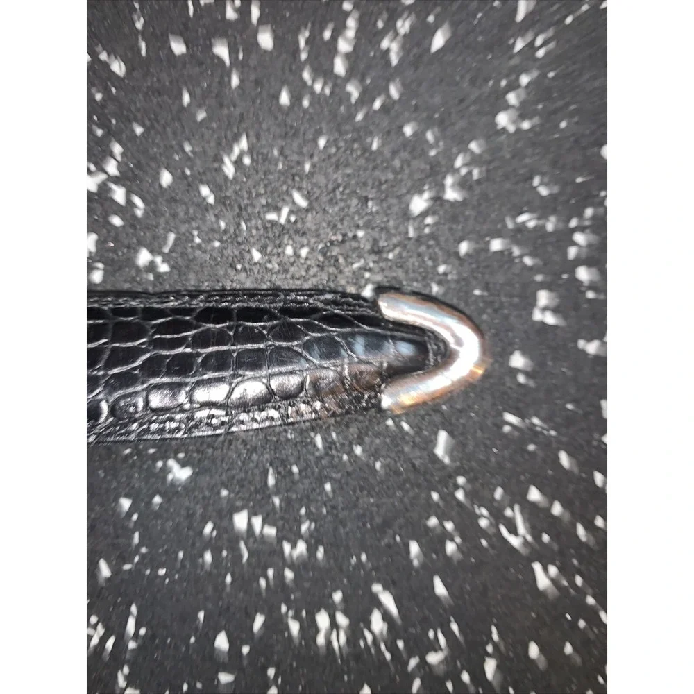Torino Leather Belt Size 38‎ Black Embossed Italian Kipskin Made In USA